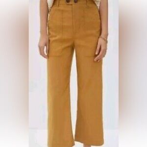Maeve by Anthropologie Tan Capris Wide-Leg pants in Sz 00P-linen blend